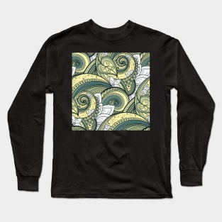 Paisley Print with Vintage Floral Motifs Long Sleeve T-Shirt